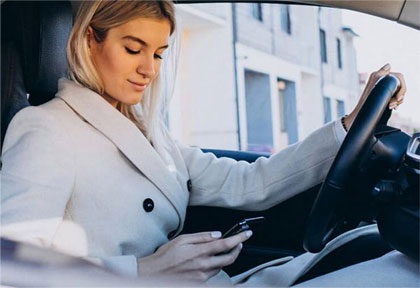 Woman in car